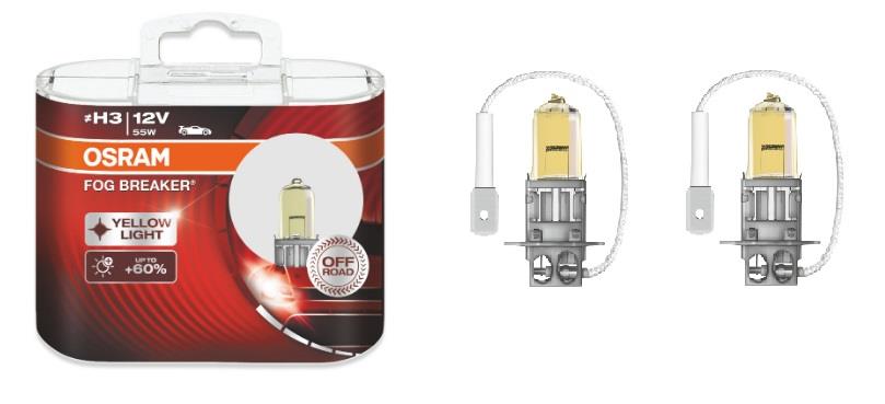 Osram 62151FBR-HCB Лампа галогенна Osram Fog Breaker Off-Road +60% 12В H3 55Вт +60% 62151FBRHCB: Купити в Україні - Добра ціна на EXIST.UA!