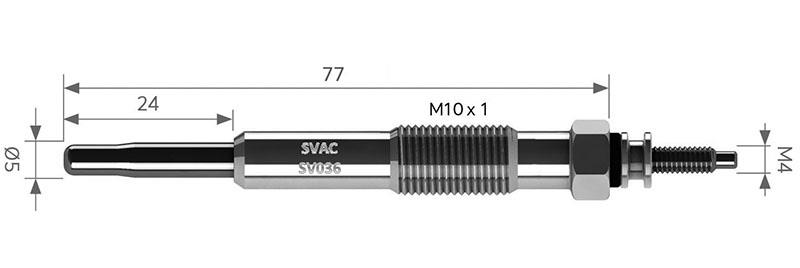 SVAC SV036 Свеча накаливания SV036: Отличная цена - Купить в Украине на EXIST.UA! SV036 SVAC Свеча накаливания