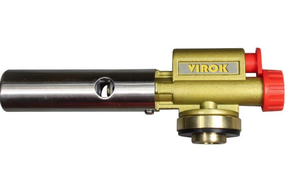 Virok 44V162 Пальник газовий VIROK з цанговим (швидким) з'єднанням, п'єзо запал, керамічне сопло, 360° 44V162: Приваблива ціна - Купити в Україні на EXIST.UA!