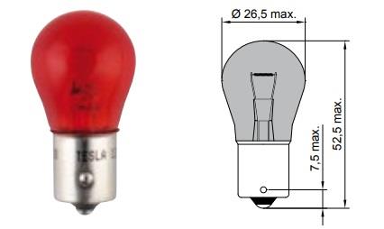 Tesla B52601 Лампа розжарювання червона PR21W 12V 21W B52601: Купити в Україні - Добра ціна на EXIST.UA!