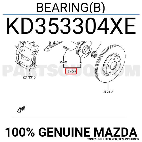 Mazda KD353304XE Маточина колеса з підшипником передня KD353304XE: Приваблива ціна - Купити в Україні на EXIST.UA!