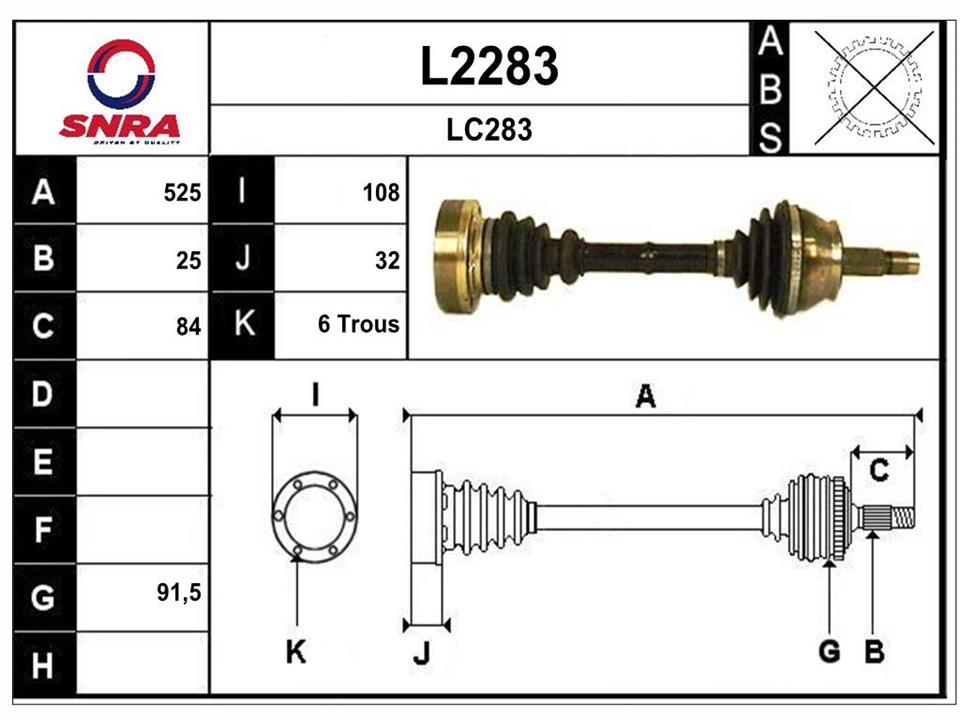 SNRA L2283 Вал привідний L2283: Купити в Україні - Добра ціна на EXIST.UA!