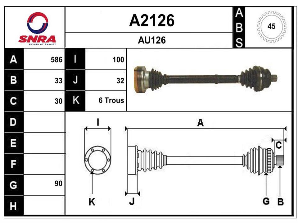 SNRA A2126 Вал привідний A2126: Купити в Україні - Добра ціна на EXIST.UA!