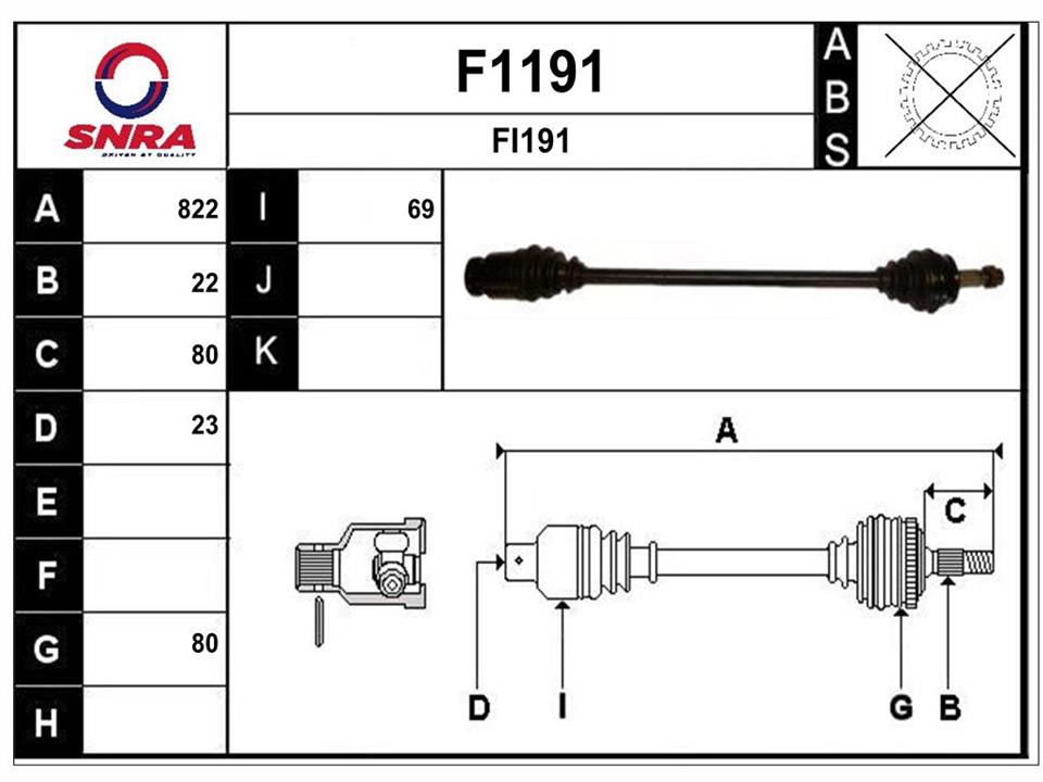 SNRA F1191 Вал привідний F1191: Купити в Україні - Добра ціна на EXIST.UA!