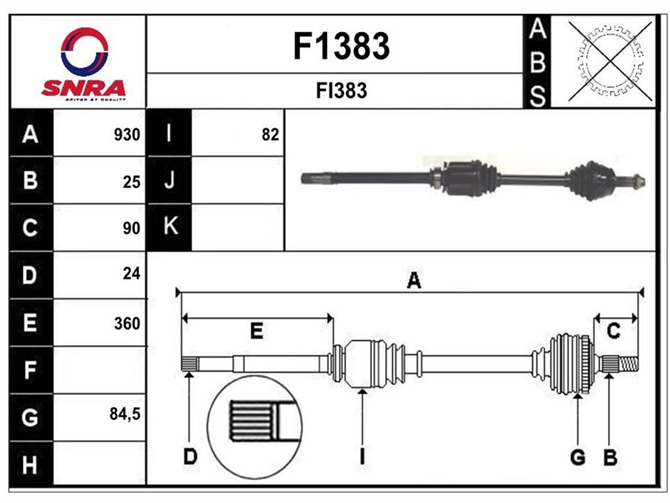 SNRA F1383 Вал привідний F1383: Купити в Україні - Добра ціна на EXIST.UA!