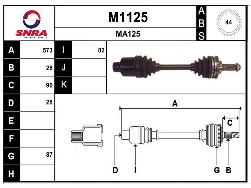 SNRA M1125 Вал привідний M1125: Купити в Україні - Добра ціна на EXIST.UA!