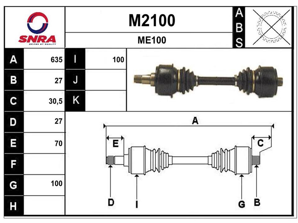 SNRA M2100 Вал привідний M2100: Купити в Україні - Добра ціна на EXIST.UA!