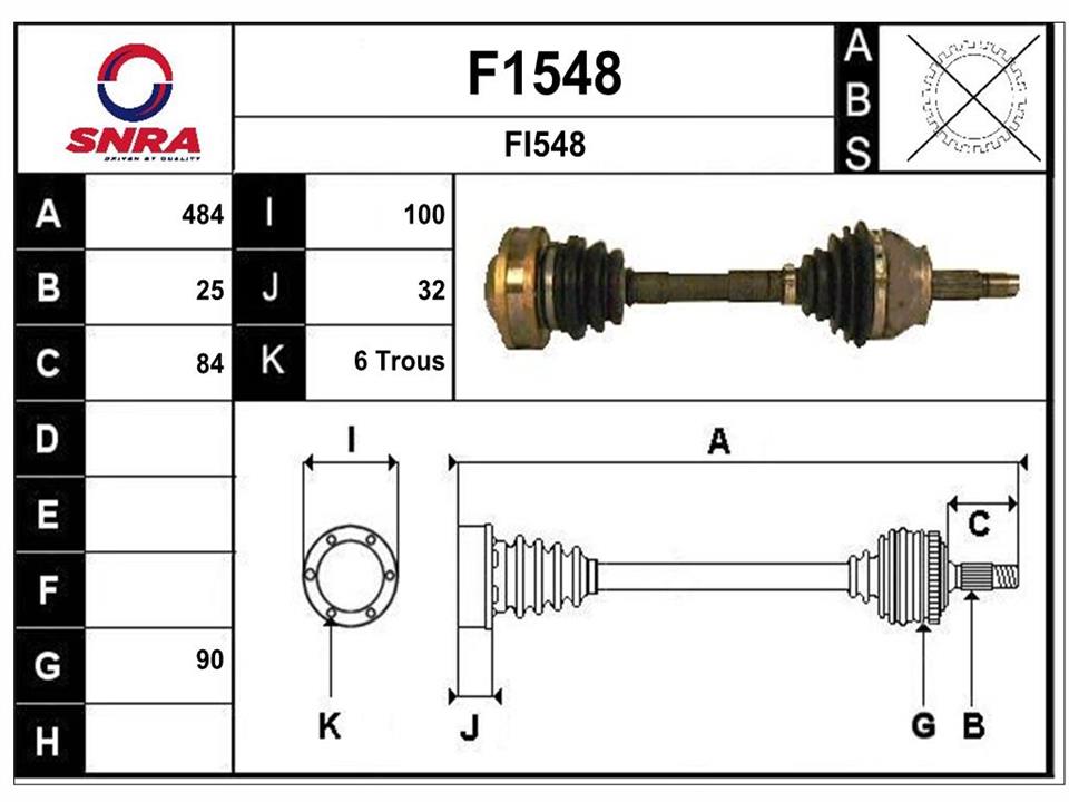 SNRA F1548 Вал привідний F1548: Купити в Україні - Добра ціна на EXIST.UA!