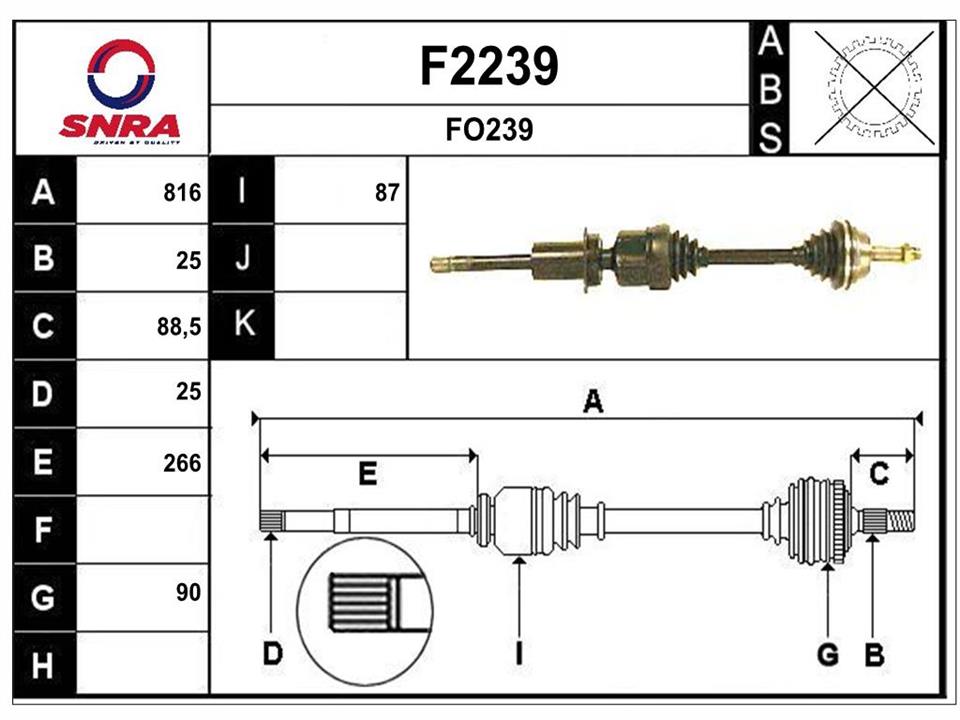SNRA F2239 Вал привідний F2239: Купити в Україні - Добра ціна на EXIST.UA!
