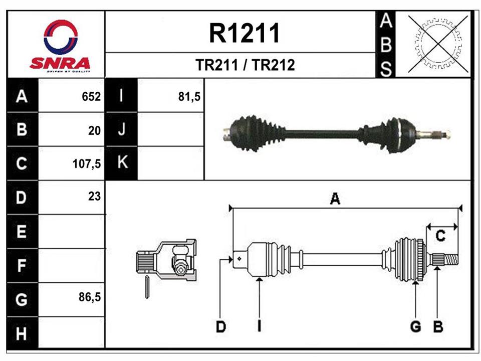 SNRA R1211 Вал привідний R1211: Купити в Україні - Добра ціна на EXIST.UA!