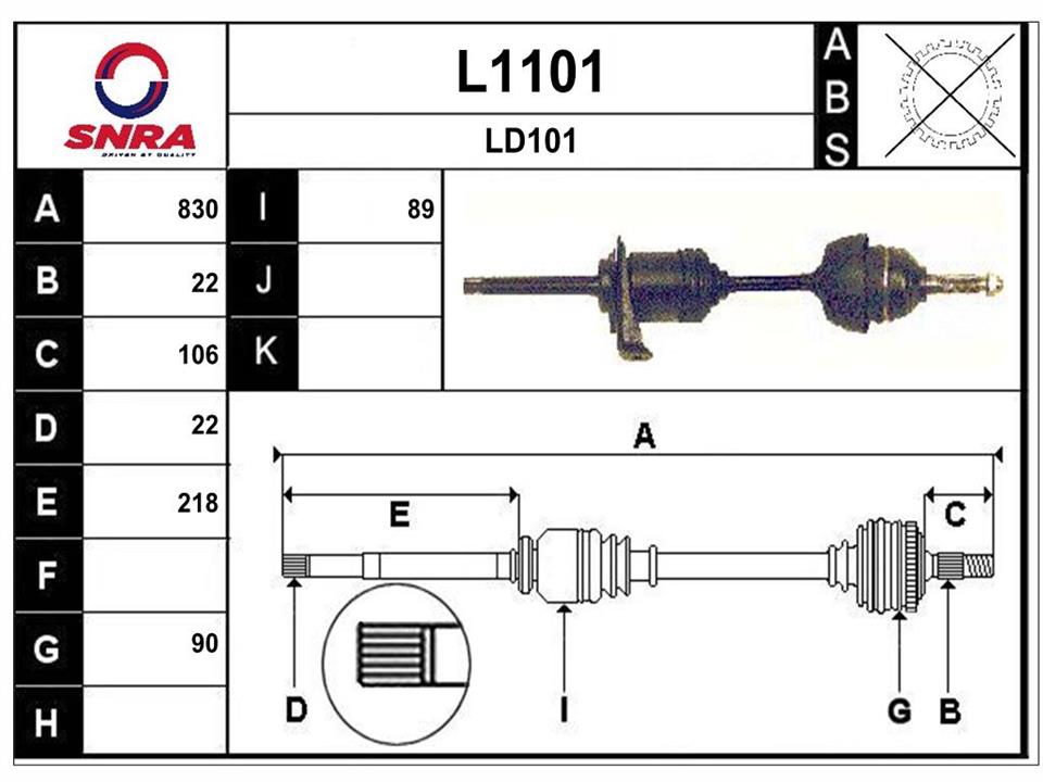 SNRA L1101 Вал привідний L1101: Купити в Україні - Добра ціна на EXIST.UA!