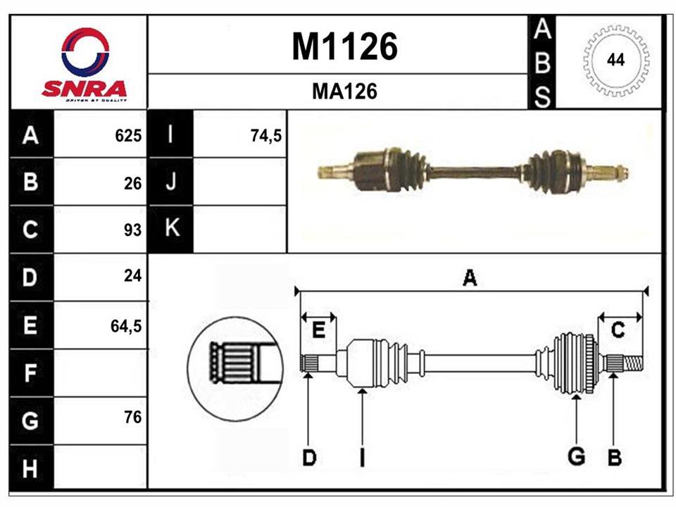 SNRA M1126 Вал привідний M1126: Купити в Україні - Добра ціна на EXIST.UA!