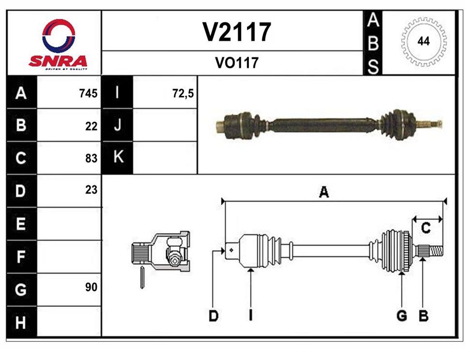 SNRA V2117 Вал привідний V2117: Купити в Україні - Добра ціна на EXIST.UA!