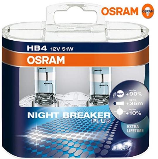 Osram 9006NBP-HCB Лампа галогенна Osram Night Breaker Plus +90% 12В HB4 51Вт +90% 9006NBPHCB: Купити в Україні - Добра ціна на EXIST.UA!