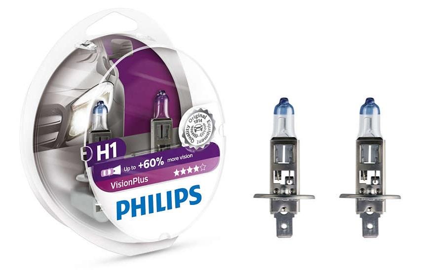 Philips Лампа галогенна Philips Visionplus +60% 12В H1 55Вт +60% – ціна 428 UAH