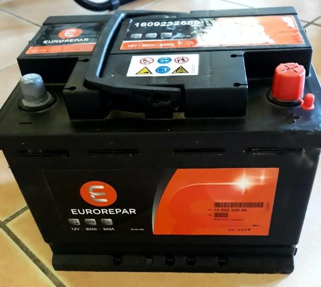 Батарея аккумуляторная Eurorepar 12В 60Ач 540А(EN) R+ Eurorepar 1609232680