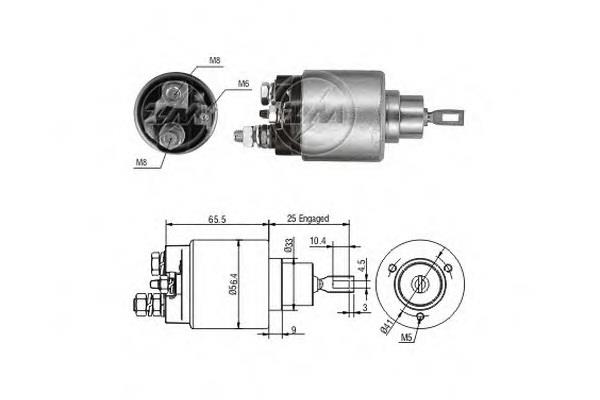 1974 Zm Реле стартера втягивающее