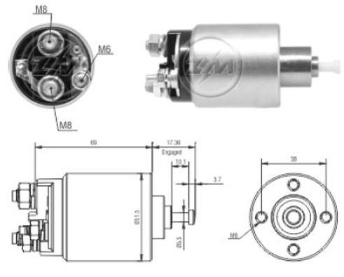 1961 Zm Реле стартера втягивающее