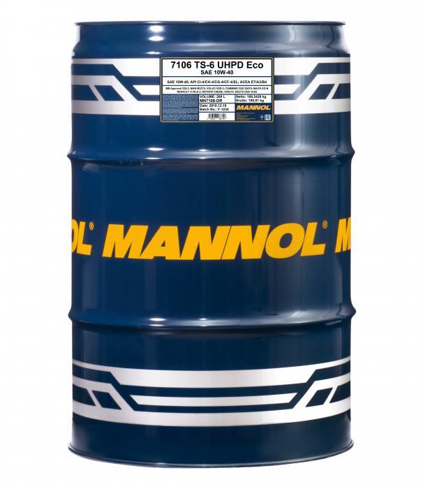 MN7106DR Mannol Моторна олива MANNOL 7106 TS-6 UHPD Eco 10W-40 ACEA E4/E7, API CI-4, 208 л