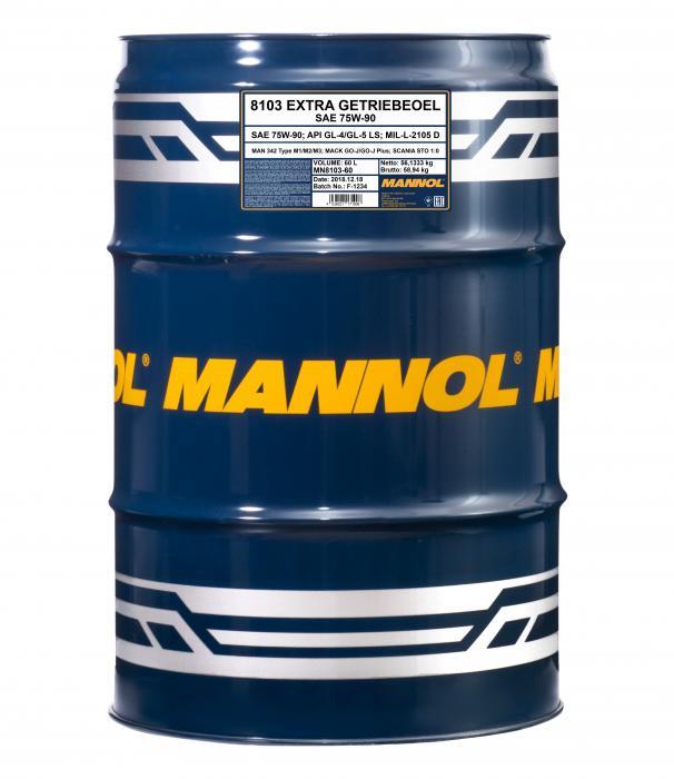 Mannol MN8103-60 Олива трансміссійна Mannol 8103 Extra 75W-90, 60л MN810360: Приваблива ціна - Купити в Україні на EXIST.UA!