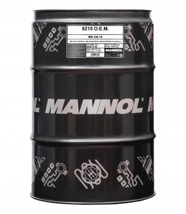 Mannol MN8215-60 Олива трансміссійна Mannol 8215 O.E.M. 236.15, 60л MN821560: Купити в Україні - Добра ціна на EXIST.UA!