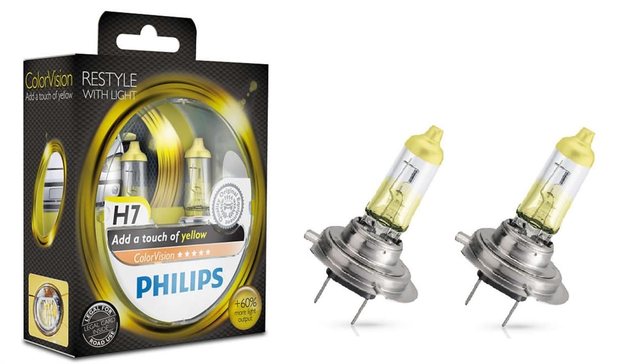 Philips 12972CVPYS2 Лампа галогенна Philips Colorvision 12В H7 55Вт 12972CVPYS2: Купити в Україні - Добра ціна на EXIST.UA!