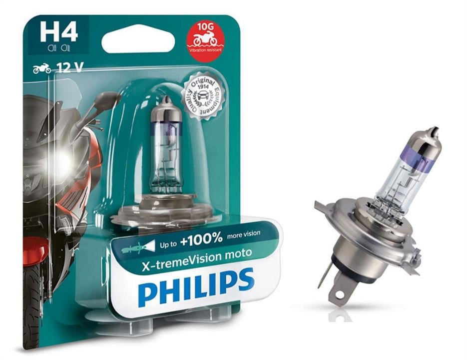Philips 12342XVBW Лампа галогенна Philips X-Tremevision Moto +100% 12В H4 60/55Вт +100% 12342XVBW: Купити в Україні - Добра ціна на EXIST.UA!