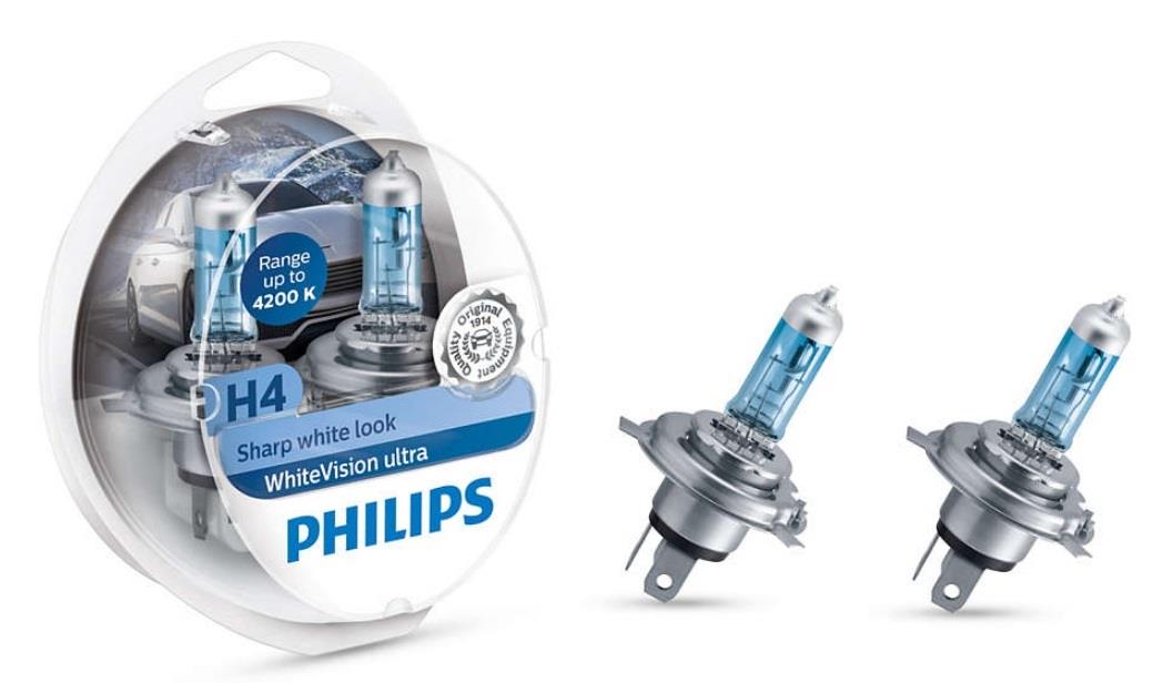 Лампа галогенна Philips Whitevision Ultra 12В H4 60&#x2F;55Вт Philips 12342WVUSM
