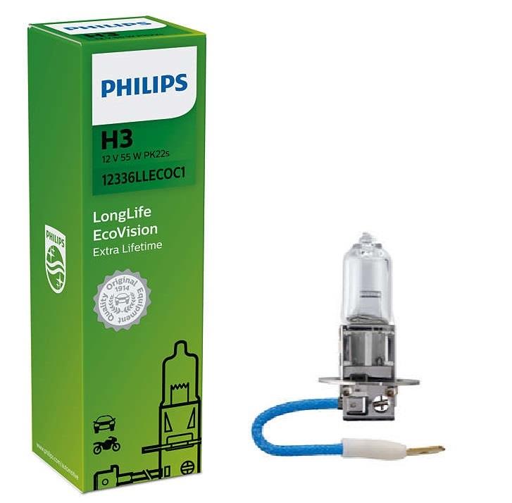 Лампа галогенна Philips Longlife Ecovision 12В H3 55Вт Philips 12336LLECOC1