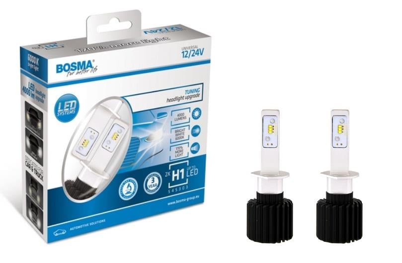 Bosma 6063 Лампи світлодіодні комплект BOSMA H1 12/24V 6000К (2 шт.) 6063: Приваблива ціна - Купити в Україні на EXIST.UA!