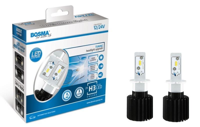 Bosma 6421 Лампи світлодіодні комплект BOSMA H3 12/24V 6000K (2 шт.) 6421: Купити в Україні - Добра ціна на EXIST.UA!