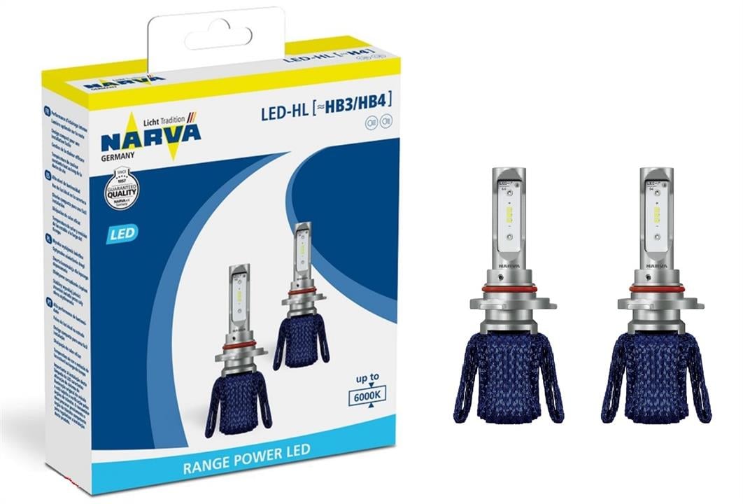 Narva 180143000 Лампи світлодіодні комплект Narva Range Power LED HB3/4 12V 16W 6000K (2 шт.) 180143000: Купити в Україні - Добра ціна на EXIST.UA!