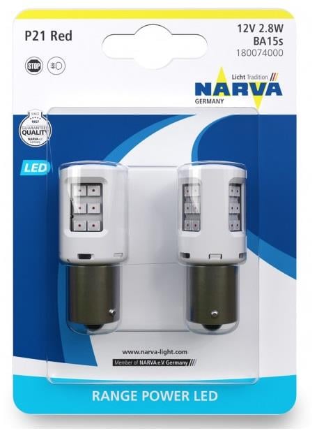 Narva 180074000 Лампа світлодіодна Narva Range Power LED P21W 12V BA15s 180074000: Купити в Україні - Добра ціна на EXIST.UA!