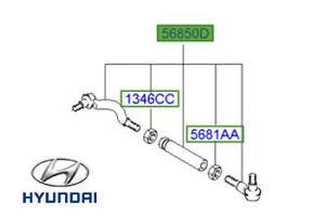 Hyundai/Kia 56850 H1001 Тяга рульова з наконечником ліва, комплект 56850H1001: Купити в Україні - Добра ціна на EXIST.UA!