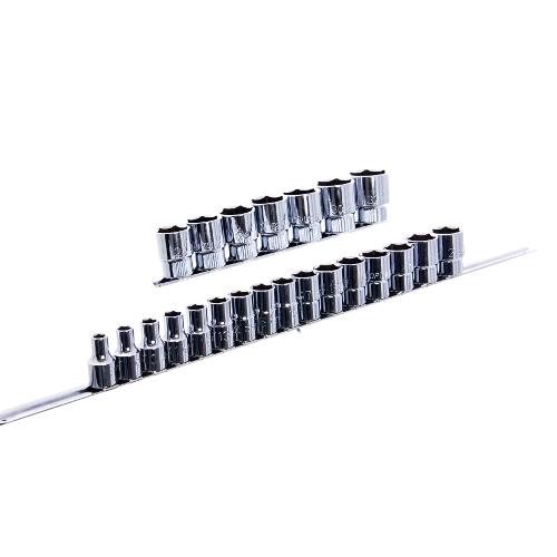 GAAQ1604U Toptul Набор головок 1/2" 23ед. 8~28,30,32мм (на планке)