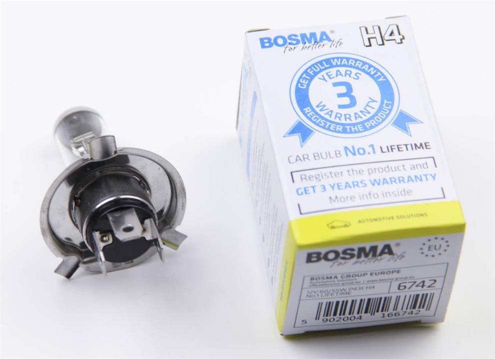 Bosma 6742 Лампа галогенна Bosma Lifetime 12В H4 60/55Вт 6742: Купити в Україні - Добра ціна на EXIST.UA!
