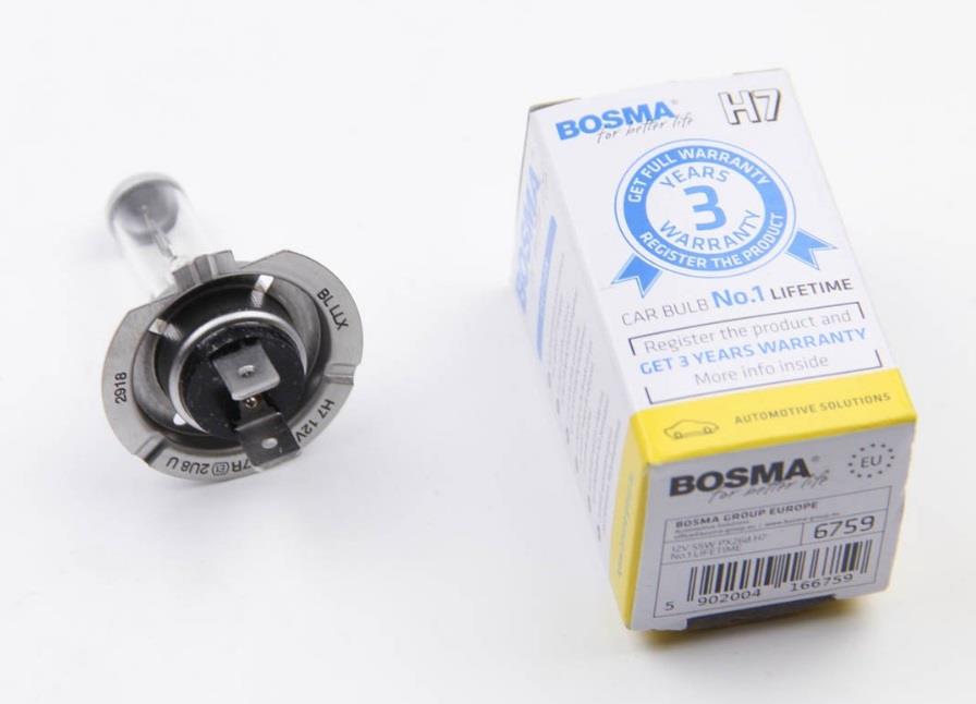 Bosma 6759 Лампа галогенна Bosma Lifetime 12В H7 55Вт 6759: Купити в Україні - Добра ціна на EXIST.UA!