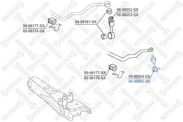 Stellox 56-98055-SX Стійка стабілізатора переднього ліва 5698055SX: Купити в Україні - Добра ціна на EXIST.UA!