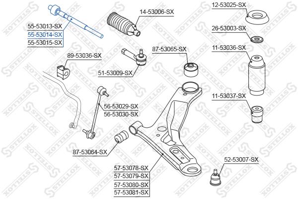 Stellox 55-53014-SX Тяга рульова 5553014SX: Купити в Україні - Добра ціна на EXIST.UA!