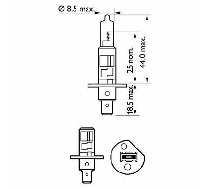 Лампа галогенна Philips X-Tremevision G-Force 12В H1 55Вт Philips 12258XVGB1