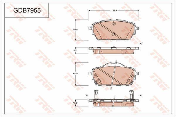 GDB7955 TRW Тормозные колодки дисковые TRW COTEC, комплект