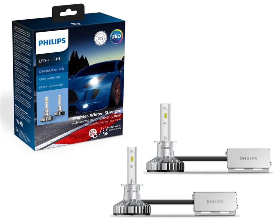 Philips 11258XUX2 Лампа світлодіодна Philips X-tremeUltinon LED +200% H1 5800K (2 шт.) 11258XUX2: Купити в Україні - Добра ціна на EXIST.UA!