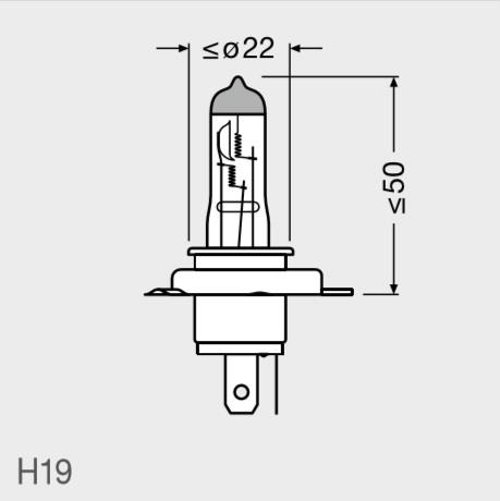 Лампа галогенная Philips Longlife Ecovision 12В H19 60/55Вт Philips 12644LLC1