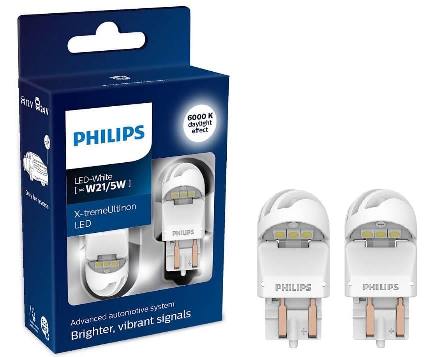 Philips 11066XUWX2 Лампа світлодіодна Philips X-tremeUltinon LED gen2 W21/5W 12/24V W3x16q (2 шт.) 11066XUWX2: Купити в Україні - Добра ціна на EXIST.UA!