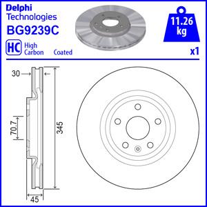 Delphi BG9239C Гальмівний диск BG9239C: Приваблива ціна - Купити в Україні на EXIST.UA!