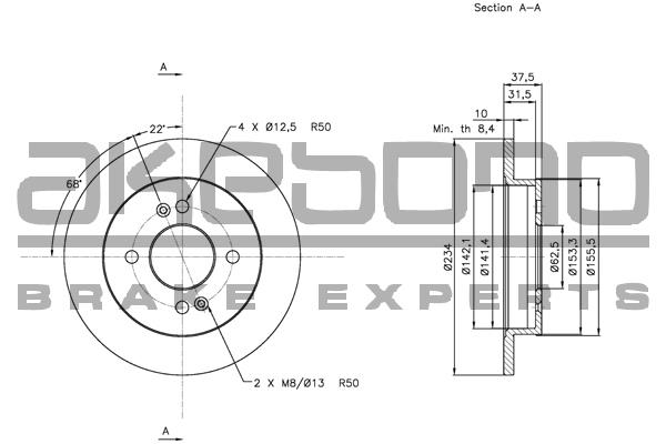 Akebono BN-0149 Диск гальмівний задній невентильований BN0149: Купити в Україні - Добра ціна на EXIST.UA!