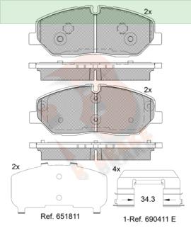 R Brake RB2268-204 Гальмівні колодки задні, комплект RB2268204: Купити в Україні - Добра ціна на EXIST.UA!