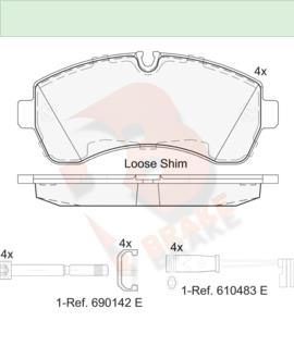 R Brake RB1785-203 Гальмівні колодки задні, комплект RB1785203: Купити в Україні - Добра ціна на EXIST.UA!