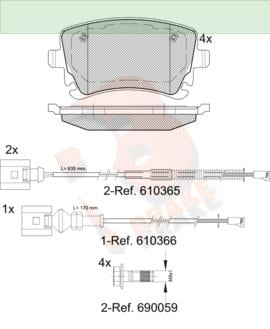 R Brake RB1674-208 Гальмівні колодки задні, комплект RB1674208: Купити в Україні - Добра ціна на EXIST.UA!