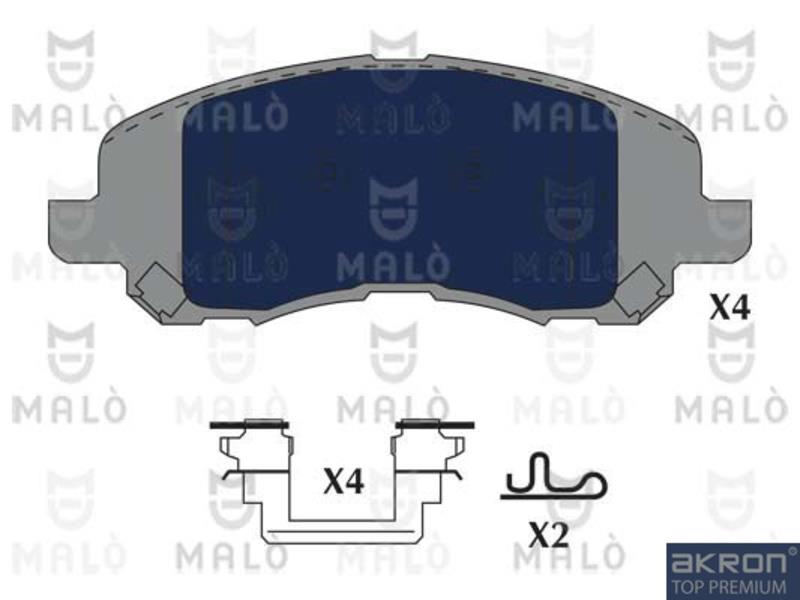 Malo 1051224 Гальмівні колодки, комплект 1051224: Купити в Україні - Добра ціна на EXIST.UA!